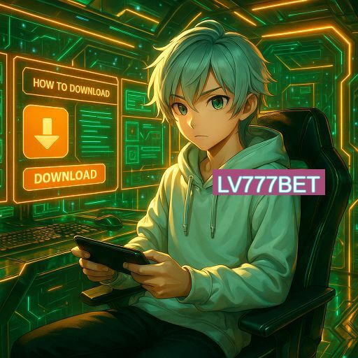 Imagem promocional do app oficial LV777BET destacando a conveniência de jogar cassino online pelo celular ou navegador