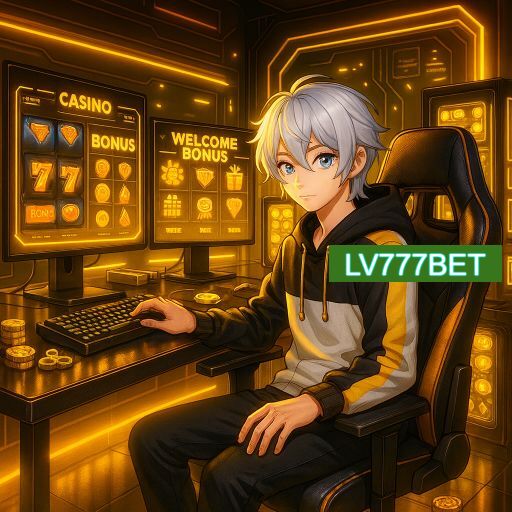 Imagem promocional do app oficial LV777BET destacando a conveniência de jogar cassino online pelo celular ou navegador