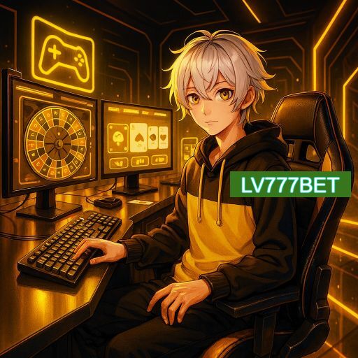 Imagem promocional do app oficial LV777BET destacando a conveniência de jogar cassino online pelo celular ou navegador
