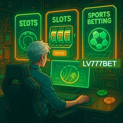 Imagem promocional do app oficial LV777BET destacando a conveniência de jogar cassino online pelo celular ou navegador